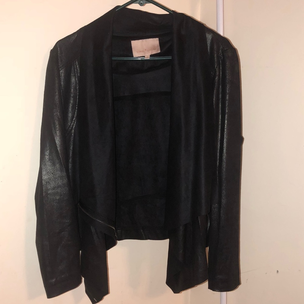 Plus size leather jacket